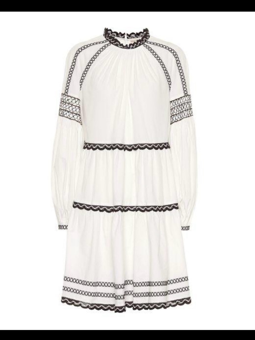Ulla Johnson White Dress with Black Trim